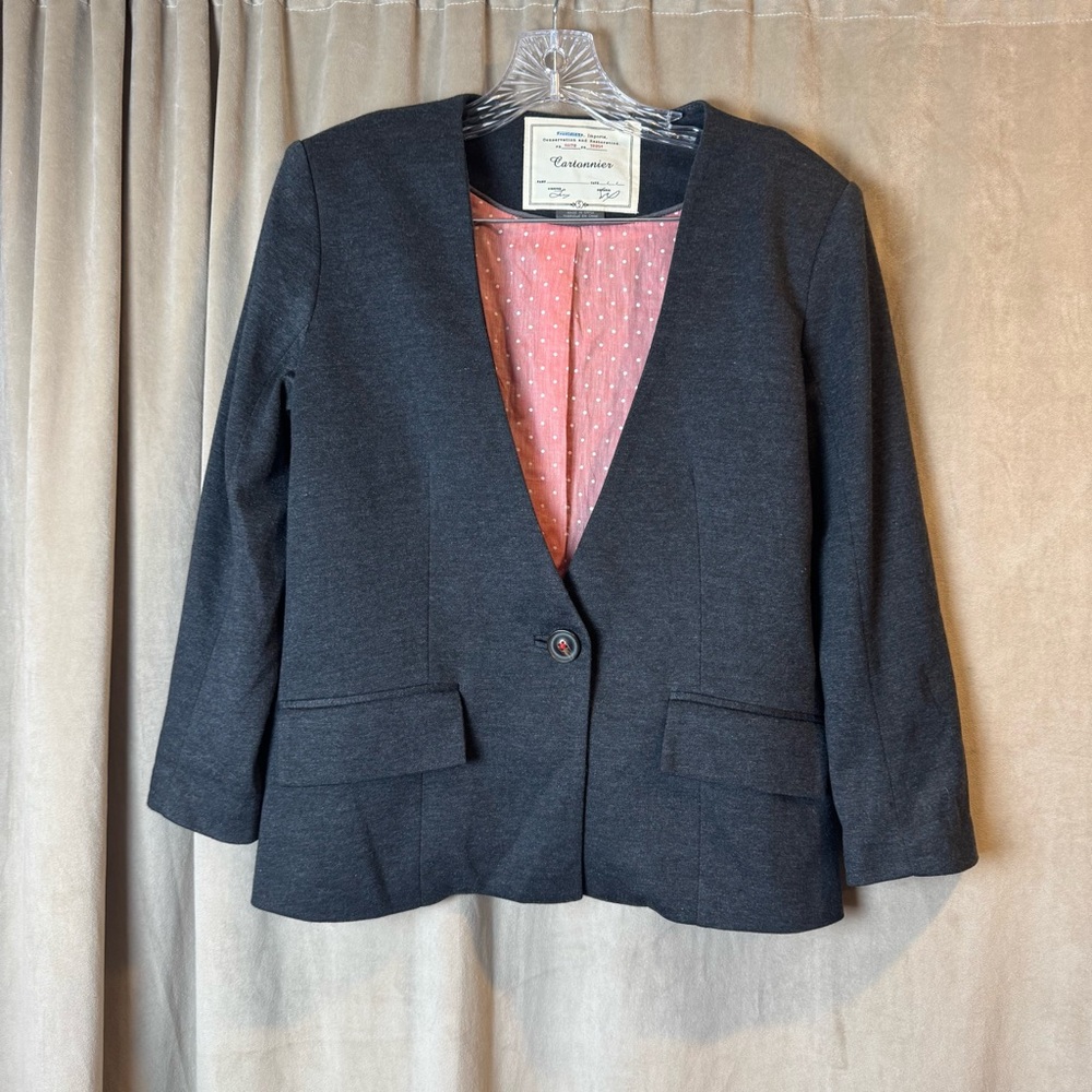 Anthropologie cartonnier grey flexible‎ blazer